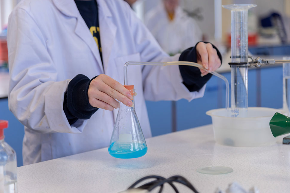 School Commercial Photography of Student Science Experiment.